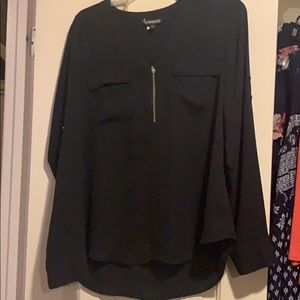 Express Long sleeve black blouse